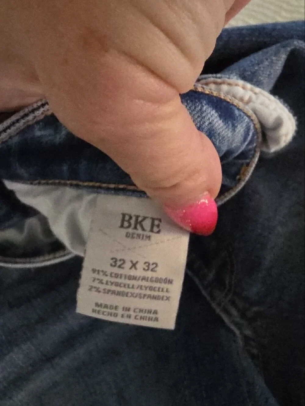 BKE Men's Ripped Boyfriend Jeans - Dark Blue Denim